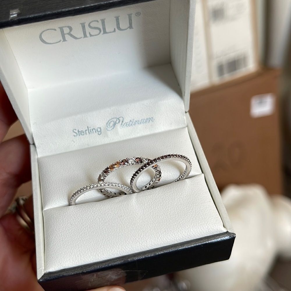 Crislu Embellished Stackable Rings NEW - Picture 2 of 4